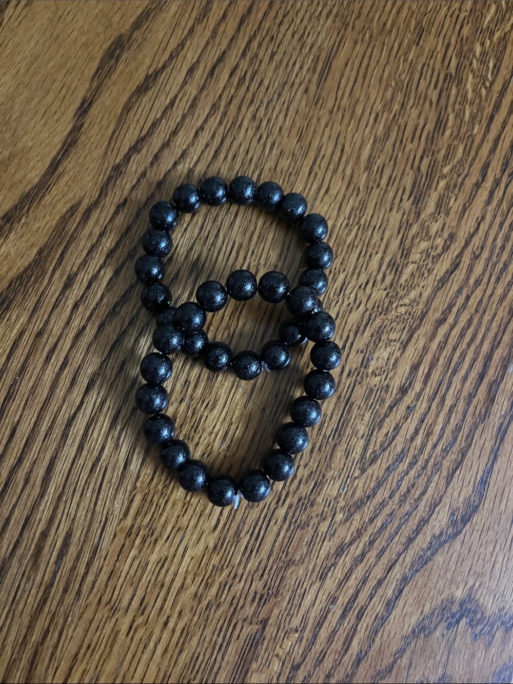Black Beaded Stretch Bracelets